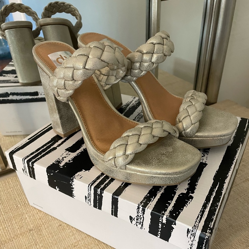 DOLCE VITA HEEL light gold platform 7.5